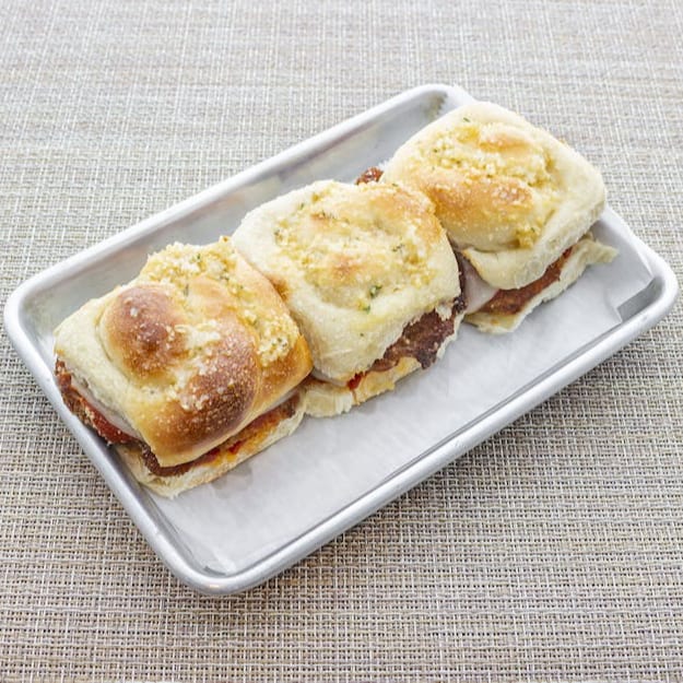 Chicken Parm Garlic Knot Slider.