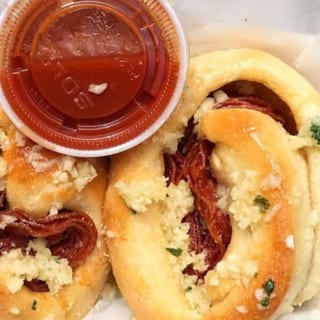 Pepperoni Stuffed Garlic Knots