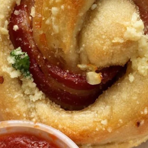 Bacon Stuffed Garlic Knots.