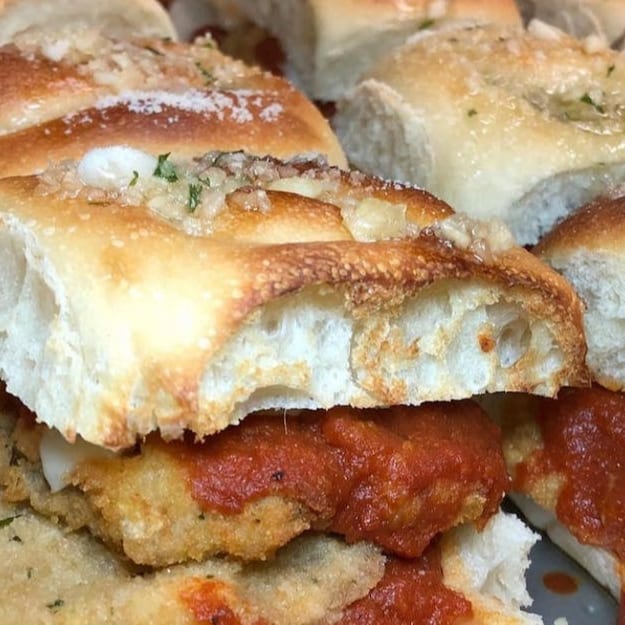 Eggplant Parm Garlic Knot Slider.
