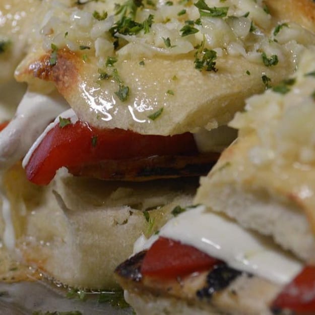 Grilled Chicken Garlic Knot Slider.